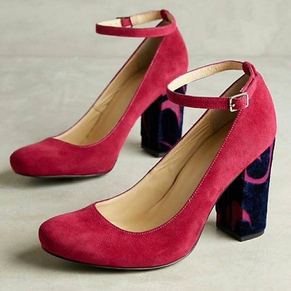 Price firm. Nwt anthropologie pink suede heels - Picture 1 of 5